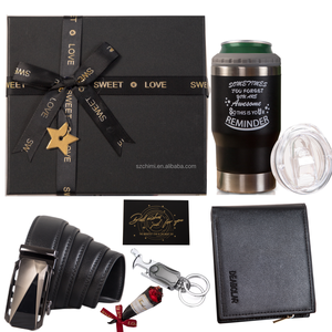 7pcs Men's Gift Set With Wallet Belt Coffee Mug Valentine's Day Gift Set for Husband Birthday Father's Day Gifts