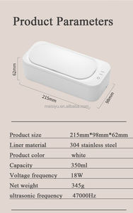 超音波ジュエリークリーナーメガネ超音波洗浄機家庭用ポータブル化粧ブラシ家庭用超音波クリーナー - Product Image 6