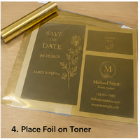 Rouleau de feuille d'or numérique pour machine à estamper, cartes de visite, invitations de mariage, papier pour imprimante laser