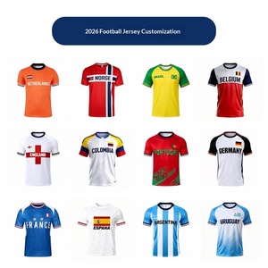Maillots d'équipe et T-shirts de supporter personnalisés à manches courtes pour l'événement de football États-Unis-Mexique Été 2026, sublimation transfrontalière - Product Image 2