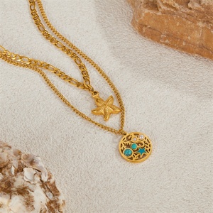 Collar de Moda para Mujer, Personalizado, de Acero Inoxidable, con Colgante de Zirconia, Grabado con Letra o Estrella, Estilo Casual/Deportivo - Product Image 3