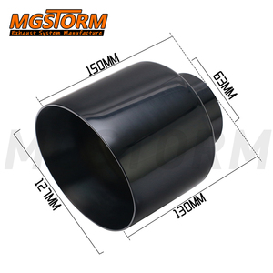 Embout d'échappement universel pour voiture, silencieux modifié, entrée 63mm, <span class=keywords><strong>sortie</strong></span> inclinée 127mm, longueur totale 150mm - Product Image 2