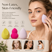 Éponge de maquillage en forme d'œuf, sans latex, multicolores, avec logo personnalisé, pour un maquillage parfait, ensemble d'éponges de beauté pour les doigts