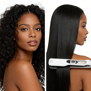 Lisseur <span class=keywords><strong>à</strong></span> vapeur professionnel pour <span class=keywords><strong>cheveux</strong></span> afro 4C, <span class=keywords><strong>fer</strong></span> <span class=keywords><strong>à</strong></span> <span class=keywords><strong>lisser</strong></span> <span class=keywords><strong>à</strong></span> vapeur pour <span class=keywords><strong>cheveux</strong></span> crépus, écran LCD pour boucles naturelles et <span class=keywords><strong>cheveux</strong></span> épais - Product Image 2