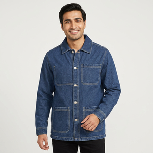 Stylish <b>men</b> <b>denim</b> <b>jacket</b> oversized retro casual wear warm street fashion distressed rugged fit outerwear genuine - Product Image 1