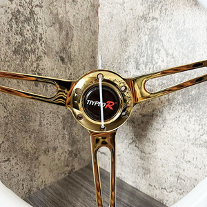 High Quality Universal Customized Gold <b>Brackets</b> <b>White</b> ABS Steering Wheel Sport Steering Wheel Racing Steering Wheel - Product Image 5