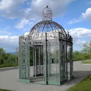 Hermosa Casa de Pájaros Victoriana de Acero, Gazebo de Hierro para Jardín, Invernadero Soleado, Salón para Ceremonias de Boda - Product Image 6
