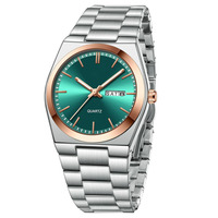 Montre à quartz pour homme en acier inoxydable luxueuse personnalisée, cadran en cristal saphir, résistance à l'eau 5 BAR, qualité exquise