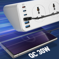 LDNIO LDNIO SC10610C Protection contre les surtensions avec 10 prises AC et ports de charge USB C Cordon de rallonge de 2m pour la maison et le bureau