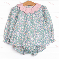 Robes à manches longues pour petite fille avec imprimé floral personnalisé, en coton tricoté, avec de grands nœuds, col à revers, robe de princesse pour bébé fille, tenue d'automne et d'hiver