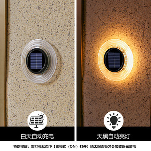 Lampe solaire LED encastrée étanche pour extérieur, jardin, patio, pelouse, mur, avec capteur de lumière, durée de vie de 50 000 heures - Product Image 4