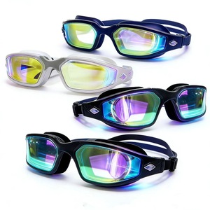 Swimming Goggles Mirror Coated Lens Anti Fog <b>Plastic</b> <b>Frame</b> For Adults Recreational Use - Product Image 2