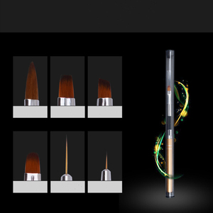 Ensemble de pinceaux pour nail art en métal, pinceaux de manucure pour sculpter, dessiner, tracer des lignes, peindre, pinceaux personnalisés pour la création de motifs d'ongles pour salon - Product Image 2