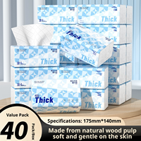 Mouchoirs en papier mini-paquet 5 plis, 56 feuilles, 40 paquets par boîte, en pâte vierge, pour vente au détail et en gros