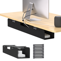 Plateau de gestion des câbles sous le bureau, organisateur de câbles en feutre avec adhésif et fixation par vis, pour bureau