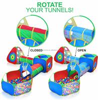 Tienda de juegos emergente para niños con túnel y pozo de bolas para niños, al aire libre juego interior, túnel de gateo, juguete para niños pequeños, tienda de juegos para niños pequeños, pozo de bolas
