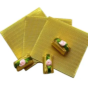 แผ่นกระดาษฟอยล์อลูมิเนียมทองนูนสำหรับห่อช็อคโกแลตบิสกิตบาร์