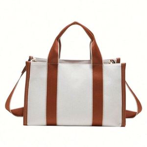 Sac fourre-tout blanc moyen pour femme avec insert tissé mignon et poignée en ruban réutilisable imperméable, robuste et durable pour les courses quotidiennes - Product Image 3