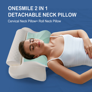 Oreiller ergonomique en mousse à mémoire de forme JTY Factory Sleep Doctor Approved Marine Solid Contour pour dormeurs latéraux, soutien cervical, écologique - Product Image 2
