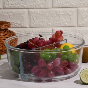 Plat à four rond de grande taille, plat à lasagne, plat à gratin en verre, ensemble de plats à four en verre, plat à salade en verre à deux côtés - Product Image 1