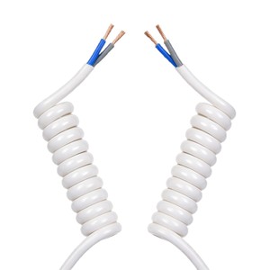 Cable Espiral Blanco de PU, 2 Núcleos, Conductor de Cobre, Cable de Alimentación Industrial de Bajo Voltaje, Cable en Espiral - Product Image 5