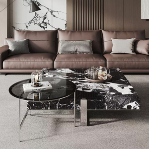 Hiện đại đơn giản đá Nordic Bàn cà phê hiện đại đá cẩm thạch hàng đầu chuyển đổi làm tổ trung tâm bảng cho phòng khách thiết lập nhà - Product Image 3