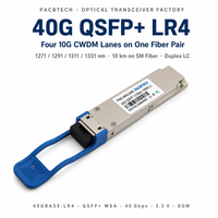 Transceiver optique 40G QSFP+ LR4 20KM CWDM DDM SM LC 1290 1310nm compatible avec les débits de données QDR DDR Infiniband