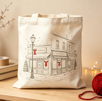 Commande en gros de sacs en toile vierges pour Noël, avec logo de marque personnalisé en relief
