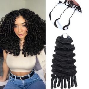 Extensiones de Cabello Humano FH French Curly Miracle Knot Crochet Braid con Puntas Rizadas en Espiral - Product Image 1