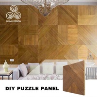 Panel Decorativo 3D MUMU, Estilo Madera Natural, para Decoración de Fachadas, Paneles de Pared con Diseño de Rejilla para Sala de Estar