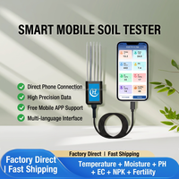 Testeur de sol pour téléphone portable 8-en-1 NPK PH EC Température Humidité Capteur de sol USB Type-C pour l'agriculture intelligente et le jardinage