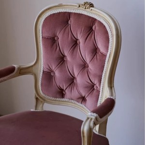 <span class=keywords><strong>Fauteuil</strong></span> de salle à manger sculpté de style rétro français en velours <span class=keywords><strong>rose</strong></span> avec boucle, <span class=keywords><strong>fauteuil</strong></span> individuel de luxe pour chambre à coucher ou maquillage - Product Image 5