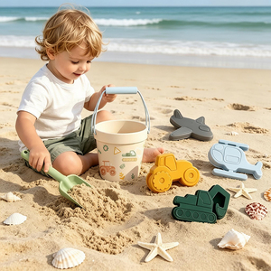 Ensemble <span class=keywords><strong>de</strong></span> seaux <span class=keywords><strong>de</strong></span> plage en silicone souple écologique, design avion et voiture, jouets <span class=keywords><strong>de</strong></span> <span class=keywords><strong>sable</strong></span> d'été pour piscine et extérieur, pour enfants unisexe - Product Image 3