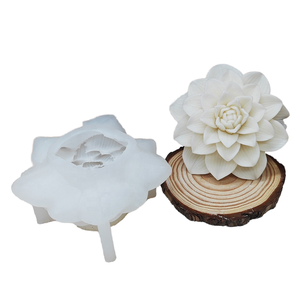 Eco-Friendly Reusable Heat Resistant Non-Stick Non-Toxic 3D Flower Silicone <b>Candle</b> Mold Extra <b>Large</b> Dahlia Resin Plaster Casting - Product Image 1