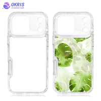 Coques de téléphone vierges 3-en-1 pour sublimation 2D pour la série iPhone 17, protection 3 couches pour iPhone 17 Air/IP 17 Pro Max