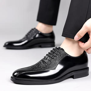 รองเท้าแต่งงานผู้ชายคุณภาพสูง, รองเท้าอ็อกซ์ฟอร์ดผู้ชายแบบคลาสสิก, รองเท้าธุรกิจแบบผูกเชือกสไตล์อังกฤษแบบดั้งเดิม - Product Image 4