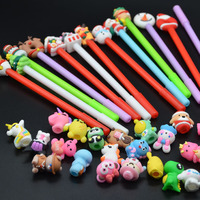 Dessin animé enfants 3d mignon PVC silicone caoutchouc canard poisson dinosaure personnage fruits chocolat noël bonhomme de neige animal crayon topper jouet