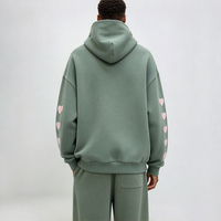 Sweat-shirt à capuche en molleton mélangé 350 GSM de haute qualité, personnalisé avec broderie 3D et appliqué, pull oversize streetwear pour homme