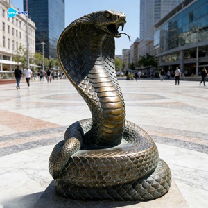Statua <span class=keywords><strong>di</strong></span> Serpente Gigante in Bronzo per Zoo, <span class=keywords><strong>Design</strong></span> Personalizzato, Moderna Scultura in Metallo per Giardino - Product Image 1