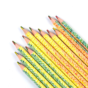Crayons de dessin et de peinture multicolores populaires, 4 couleurs en 1, avec mine triangulaire arc-en-ciel - Product Image 4