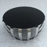 Table basse ronde moderne en acier inoxydable et verre, tables d'appoint pour salon et canapé