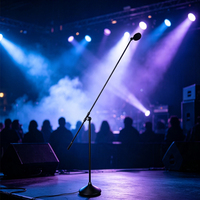 Système de microphone de conférence sur pied à double poteau avec contrôleur pour scène et auditorium