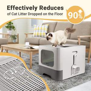 Kmart Anti-Spatten Grote Overdekte Gesloten Kattentoilet Kat Kleine Doos Met Kat Kleine Schepje - Product Image 4