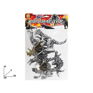 MAZZEO GIOCATTOLI Dinometal Dinosaures Métalliques Fantaisie & Science-Fiction 37x22 Cm Pack pour Enfants de 3 ans et plus Italie - Product Image 1