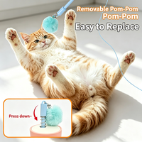 Lanceur de balles de fourrure rétractable électrique, jouet interactif pour chat, baguette de chatouillage, fournitures pour animaux de compagnie Jemow