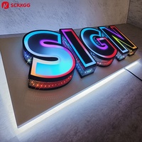 Letras de Canal Acrílicas LED con Gradiente RGB Personalizado, Impresas en 3D, Letrero Luminoso para Tiendas, Publicidad Comercial Interior y Exterior
