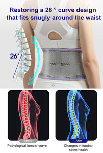 Ceinture de soutien lombaire respirante avec 4 plaques en acier, attache réglable par crochets et boucles, pour soulager les douleurs dorsales et corriger la posture - Product Image 4