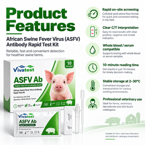 Kit de Prueba Rápida de Anticuerpos del Virus de la Peste Porcina Africana (PPA) en Suero Porcino para Detección Veterinaria - Product Image 2