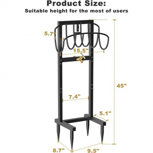 Soporte independiente para manguera de jardín, estante metálico para almacenamiento de mangueras, con capacidad para hasta 150 pies de manguera. - Product Image 2