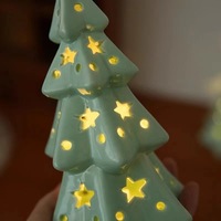 Ornement en céramique de 17 cm, sculpture d'étoile lumineuse ajourée pour arbre de Noël, décoration pour étagère, table, cadeaux de Noël et de fête pour la maison